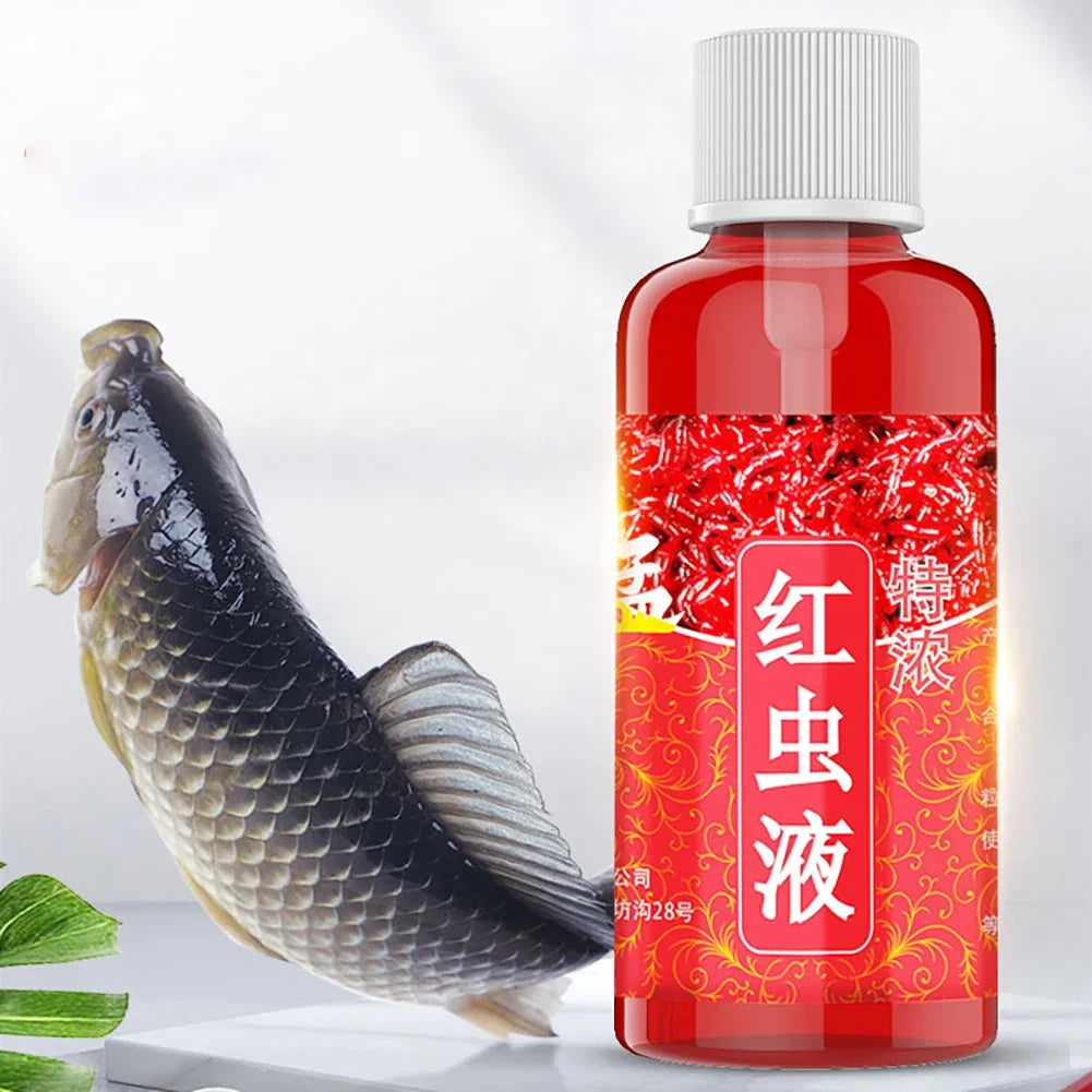 60ML Liquid Blood Worm Scent Fish Attractant Concentrated Red Worm Liquid Fish Bait Additive Perch Catfish Fishing Accessories