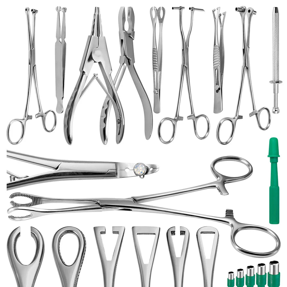 1pc Piercing Tattoo Clamp Surgical Steel Piercing Pliers Tools Dermal Anchor Hemostat Forceps Punchers Setpum Catilage Belly Lip