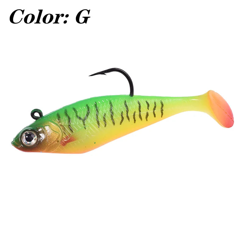 1 Pc Jig Head Hook Silicone Soft Bait 7.5cm 9.5g Fishing Lures Wobblers Artificial Rubber Swimbait for Shad Bass Carp Leurre