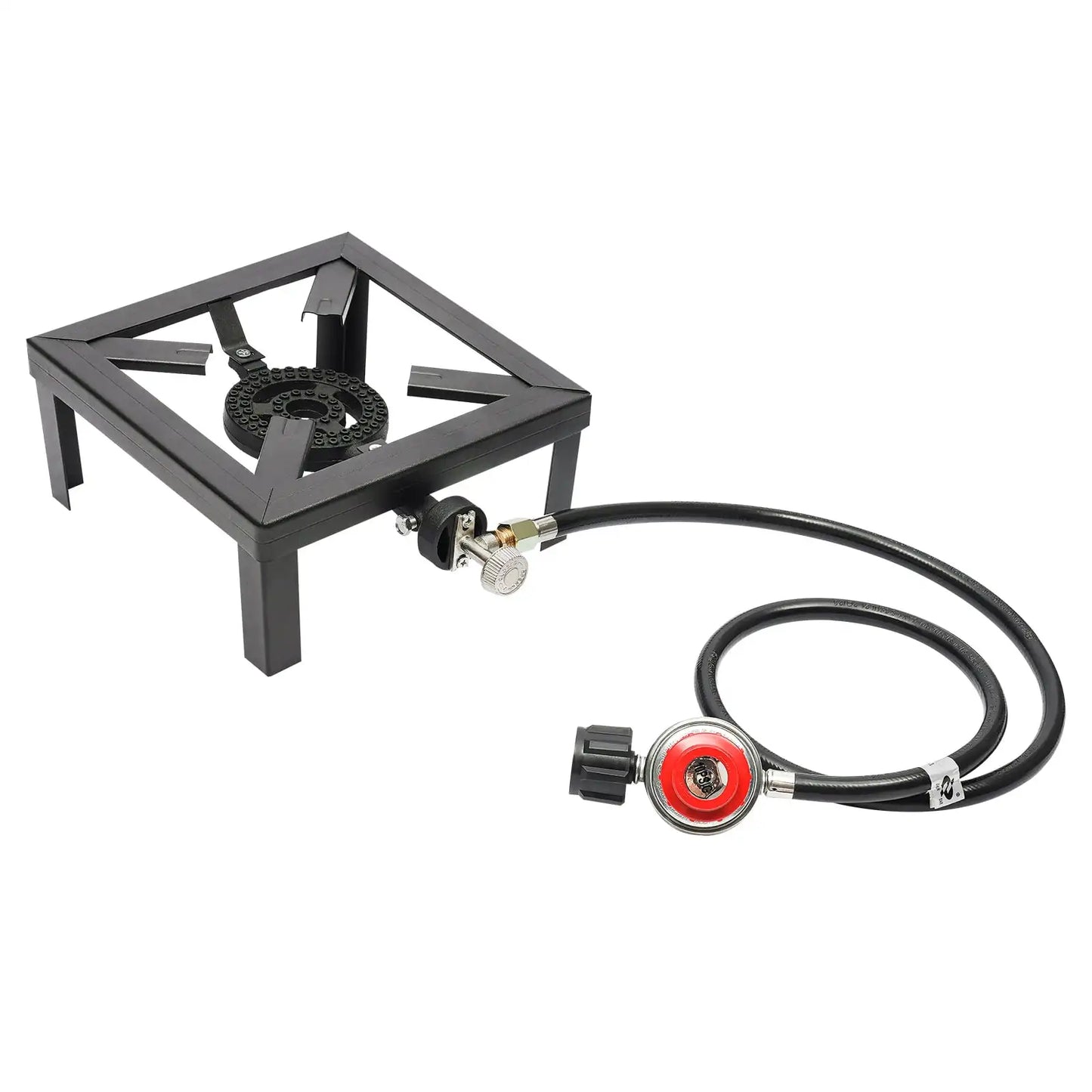 Outdoor Camping Gas Stove BBQ Propane Cooker Portable Single Burner Camping Stove with 0-20PSI Adjustable Regulator 8000W