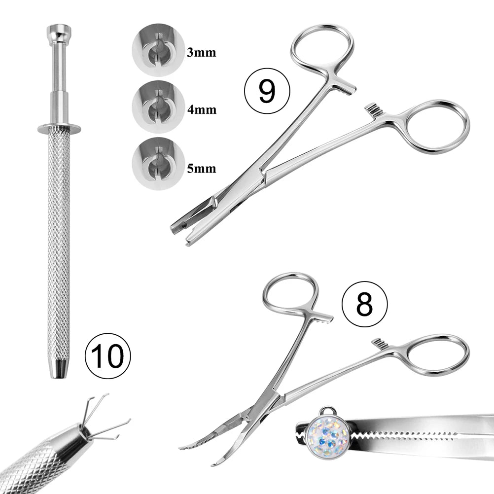 1pc Piercing Tattoo Clamp Surgical Steel Piercing Pliers Tools Dermal Anchor Hemostat Forceps Punchers Setpum Catilage Belly Lip