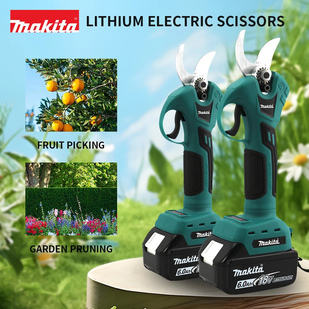 Makita Brushless Electric Pruning Shears Garden Tool Cordless Electric Garden Scissors Fruit Tree For 18V Battery Branche Cutter