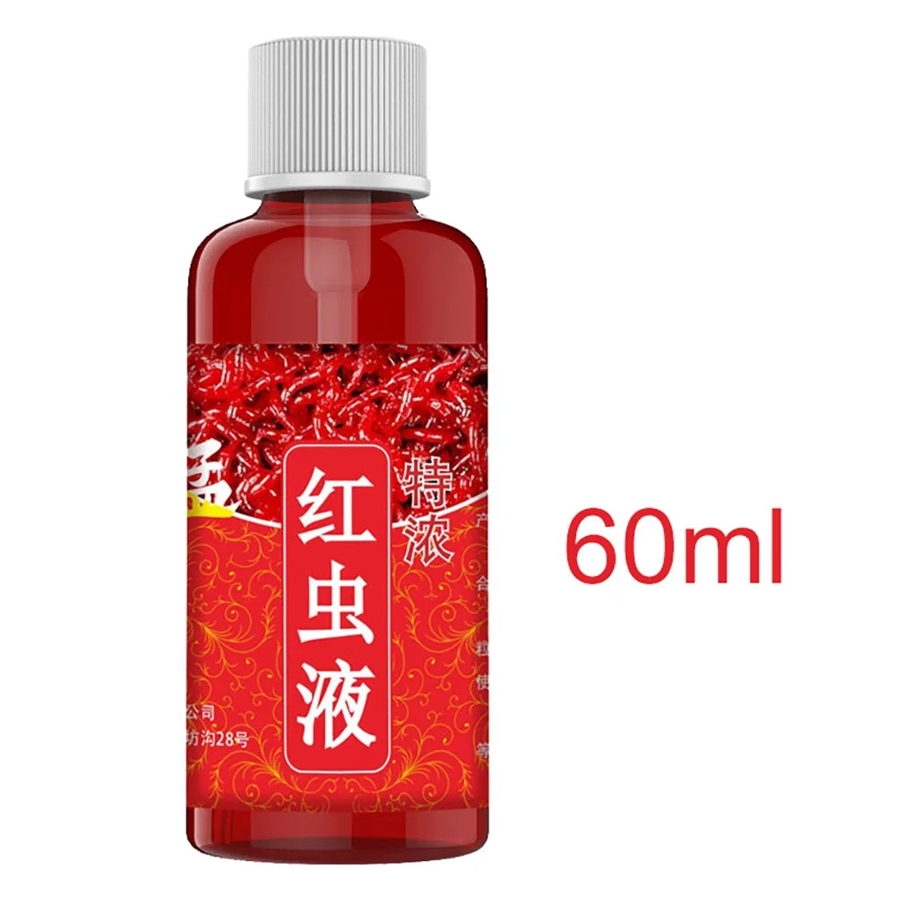 60ML Liquid Blood Worm Scent Fish Attractant Concentrated Red Worm Liquid Fish Bait Additive Perch Catfish Fishing Accessories