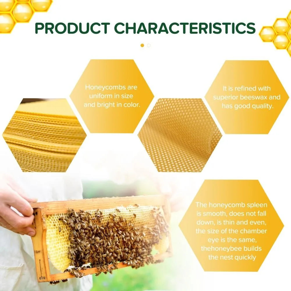 10pcs Honey Candles Maker Beeswax Sheets DIY Beekeeping Tools Beehive Nest Wax Honeycomb Beekeeping Foundation Sheets Bees