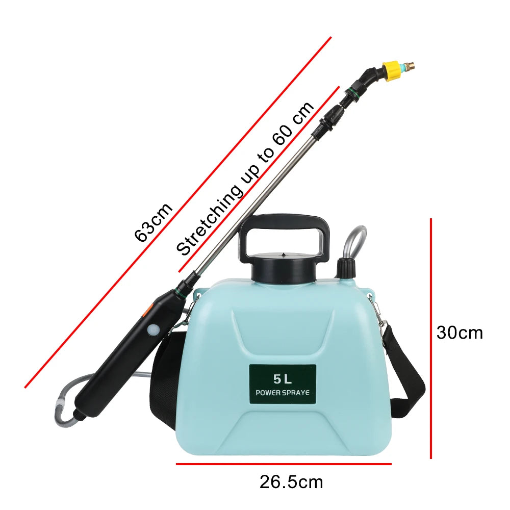 Electric Sprayer Automatic 5L Garden Plant Mister USB Rechargeable Irrigation Tool Watering Can With Spray Gun