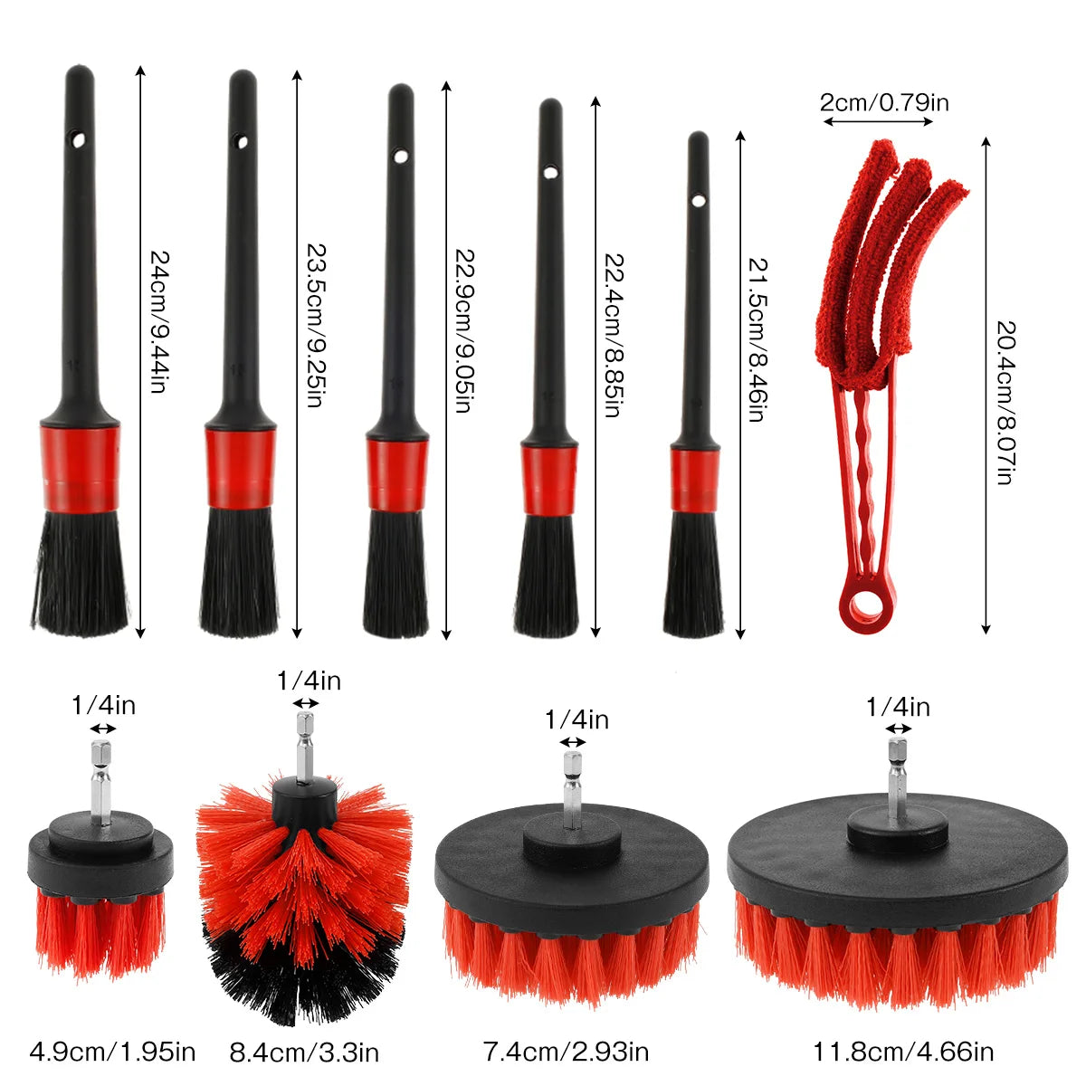 16Pc Car Detailing Brush Set Car Wash Cleaning Brushes Auto Detailing Brushes Set for Car Seat Cleaning Car Engine Detailing Kit