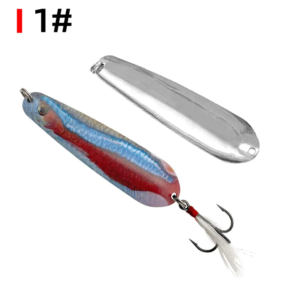 8.5cm11g Spoon Fishing Lures Trolling Hard Bait Freshwater Saltwater Metal Jig Sinking Spinner Spoons For Pike Perch Bass Salmon