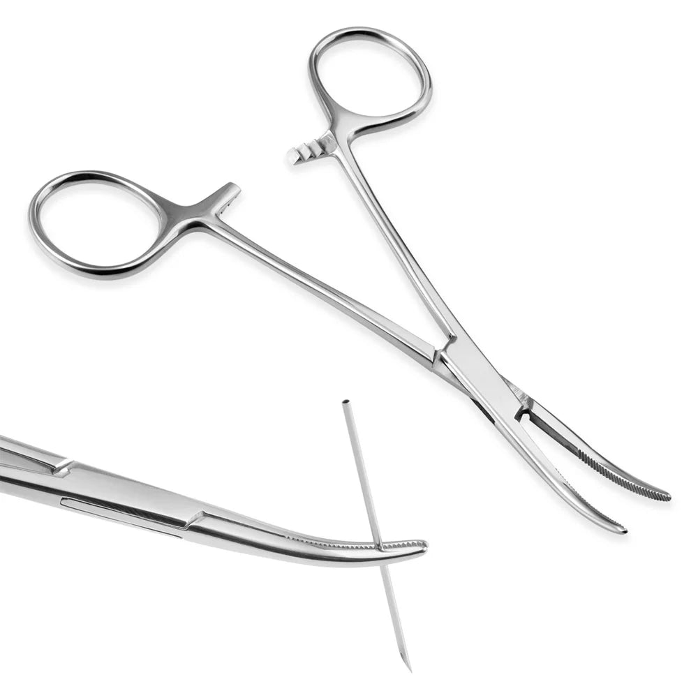 1pc Piercing Tattoo Clamp Surgical Steel Piercing Pliers Tools Dermal Anchor Hemostat Forceps Punchers Setpum Catilage Belly Lip