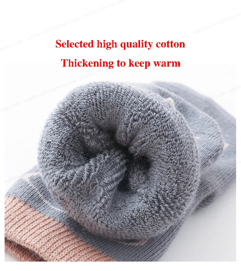 Newborn Baby Toddler Socks Comfortable Prewalker Thick Winter Kids Terry Cotton Girl Autumn Skidproof Sole Infant Boy Sock 0-6Y