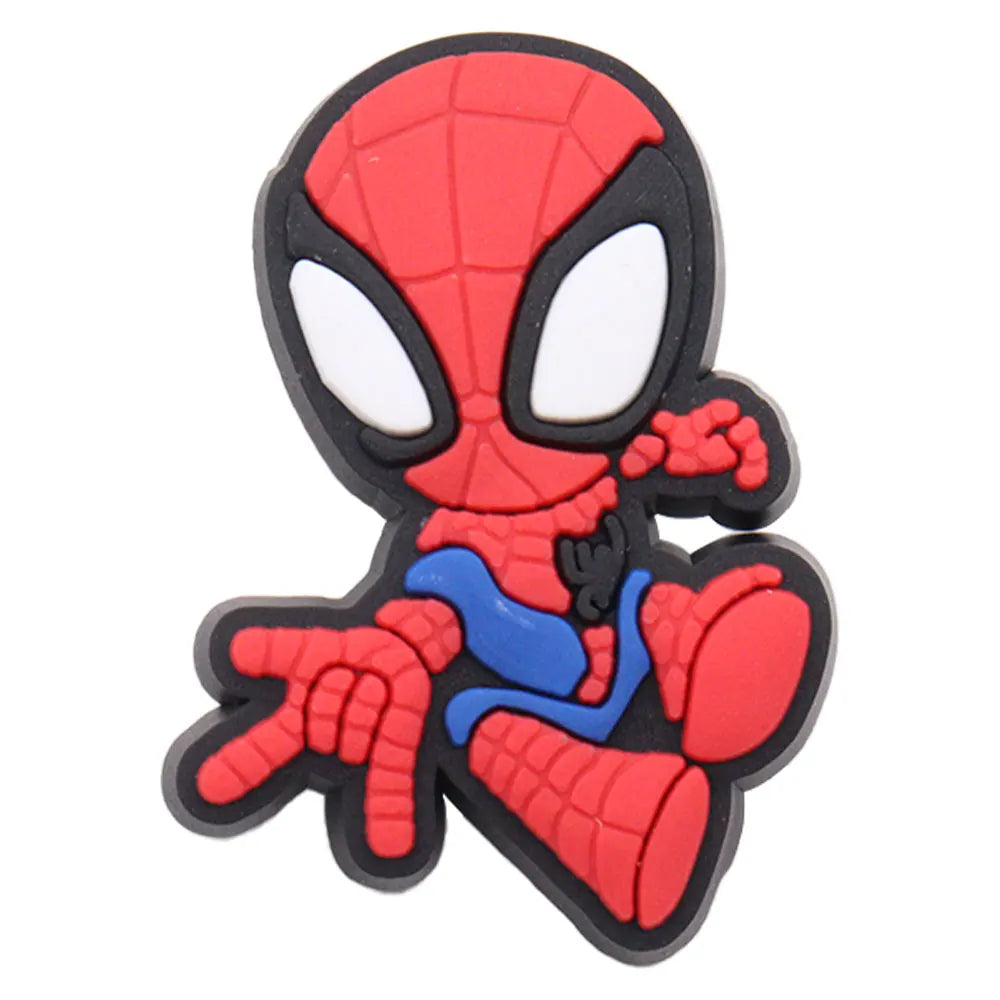 New Arrival 1-16pcs Shoe Charms Spiderman Spider Gwen Miles PVC Accessories Shoes Buckle Decoration For Children X-mas Gift