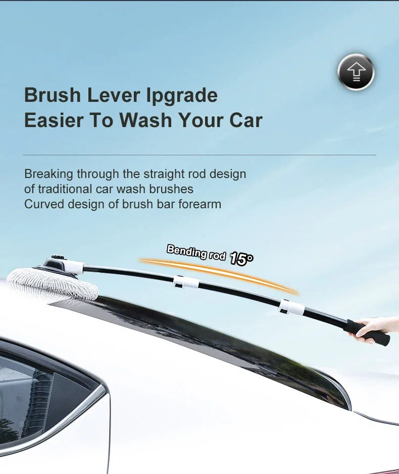 LEIBOO Car Wash Brush Car Cleaning Brush Telescoping Long Handle Mop Soft Hair Chenille Broom Window Wash Auto Accessories