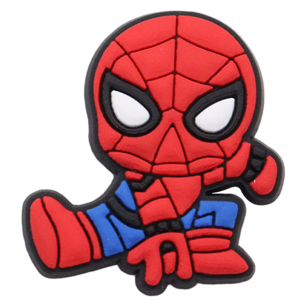 New Arrival 1-16pcs Shoe Charms Spiderman Spider Gwen Miles PVC Accessories Shoes Buckle Decoration For Children X-mas Gift