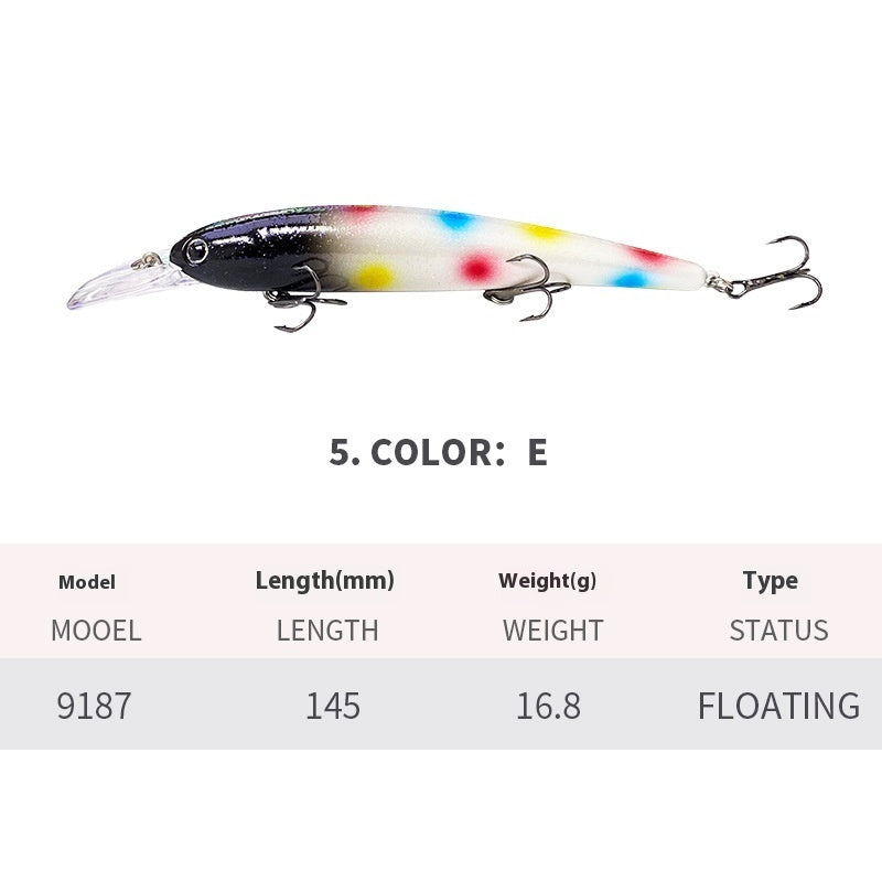 Deep Diving Long Tongue Plate Floating Water Mino Lure Light Sea Water Bait