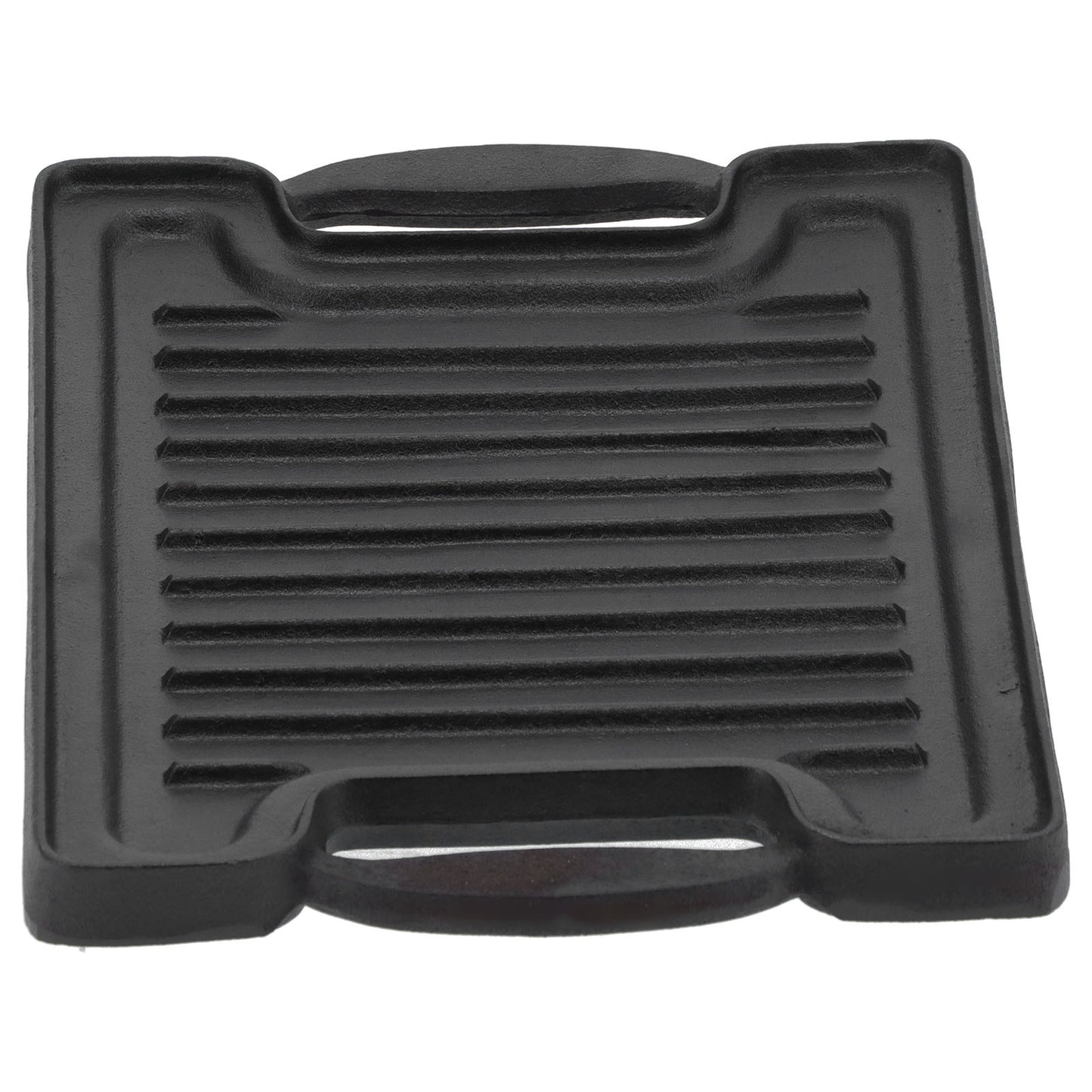 Cast Iron DoubleSided Grill Steak Griddle Plate with Rectangular Grill Press Barbecue Tool