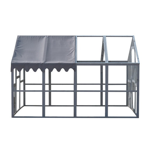 Outdoor Chicken Coop Fence Big Cat Play Fence, Upgraded Waterproof Cover - Grey