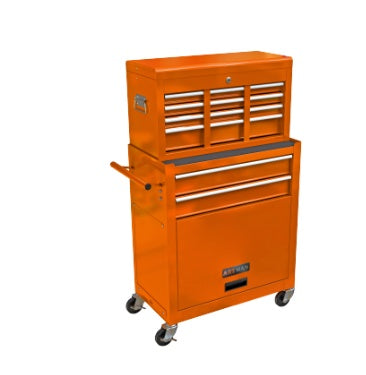 High Capacity Rolling Tool Chest With Wheels And Drawers, 8-Drawer Tool Storage Cabinet--ORANGE