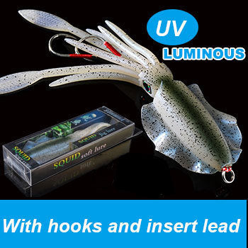 UVluminous Bionic Squid Fishing Lure Deep Sea Boat Fishing Bait