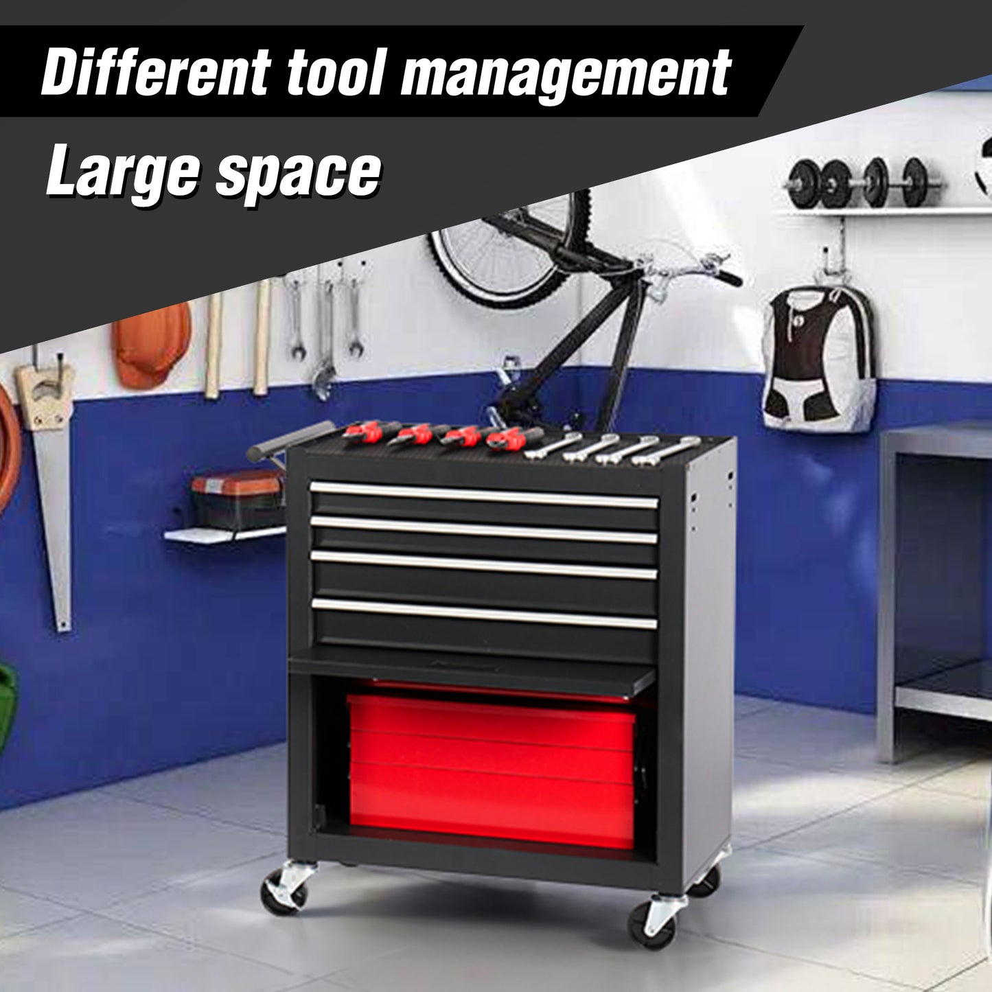 4-drawer Rolling Toolbox With 4-wheel Toolbox With Drawers