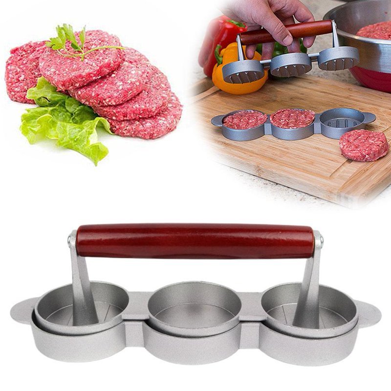 Mini Burger Press Slider Patty Wood Handle Hamburger Press Burger Press Maker Grill BBQ Party Maker Meat Press Kitchen Gadgets