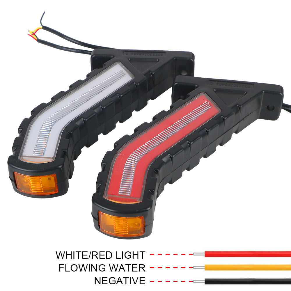 LED Side Marker Lights 12V 24V 2 Pcs Waterproof Flowing Water Effect Turn Signal Lamp Universal For Truck Trailer Lorry