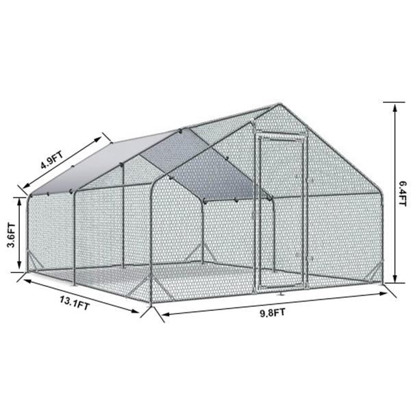 Large Metal Chicken Coop Walk-in Poultry Cage