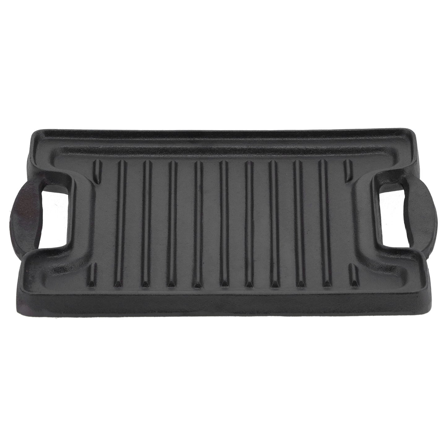 Cast Iron DoubleSided Grill Steak Griddle Plate with Rectangular Grill Press Barbecue Tool