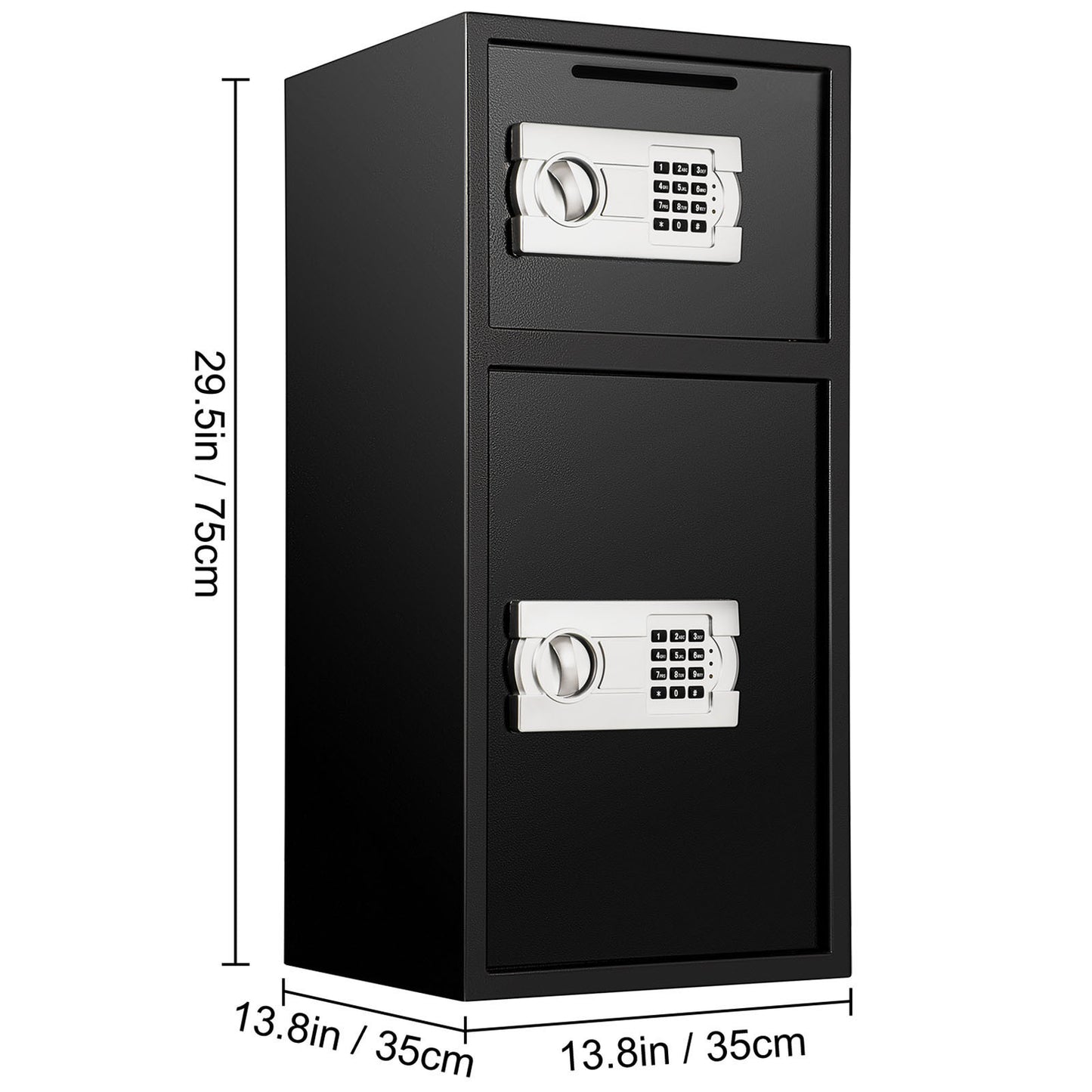 VEVOR Large Double Door Security Safe Box 2.6 Cubic Feet Steel Safe Box Strong Box With Digital Lock For Money Gun Jewelry Black