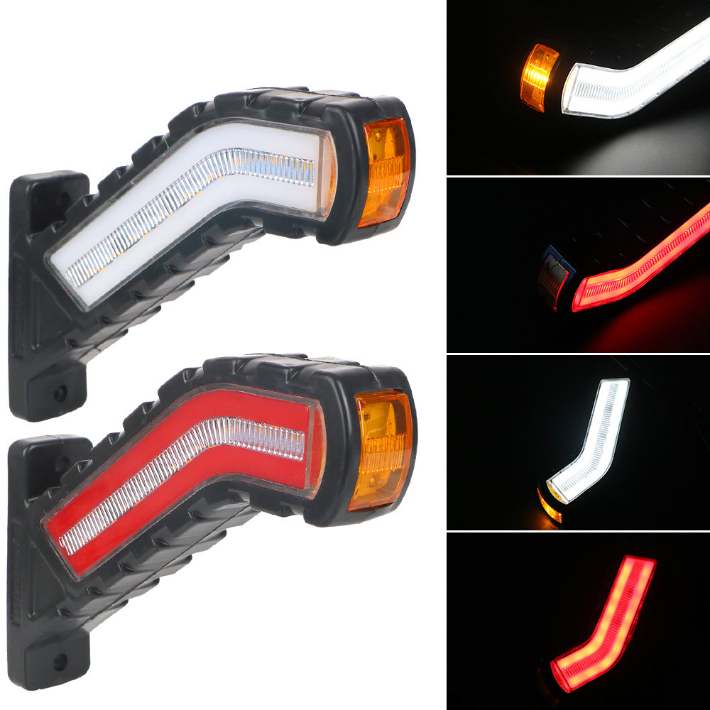 LED Side Marker Lights 12V 24V 2 Pcs Waterproof Flowing Water Effect Turn Signal Lamp Universal For Truck Trailer Lorry